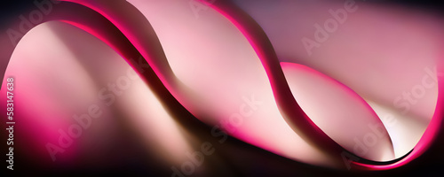 Futuristic art. Graphic background. Digital painting. Creative illustration of light shadow luminous wine red twisted shapes composition.