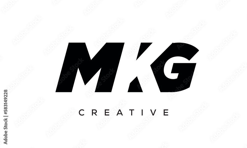 MKG letters negative space logo design. creative typography monogram vector	