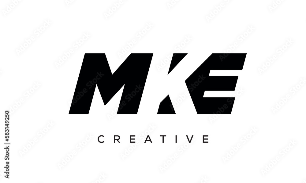 MKE letters negative space logo design. creative typography monogram vector	