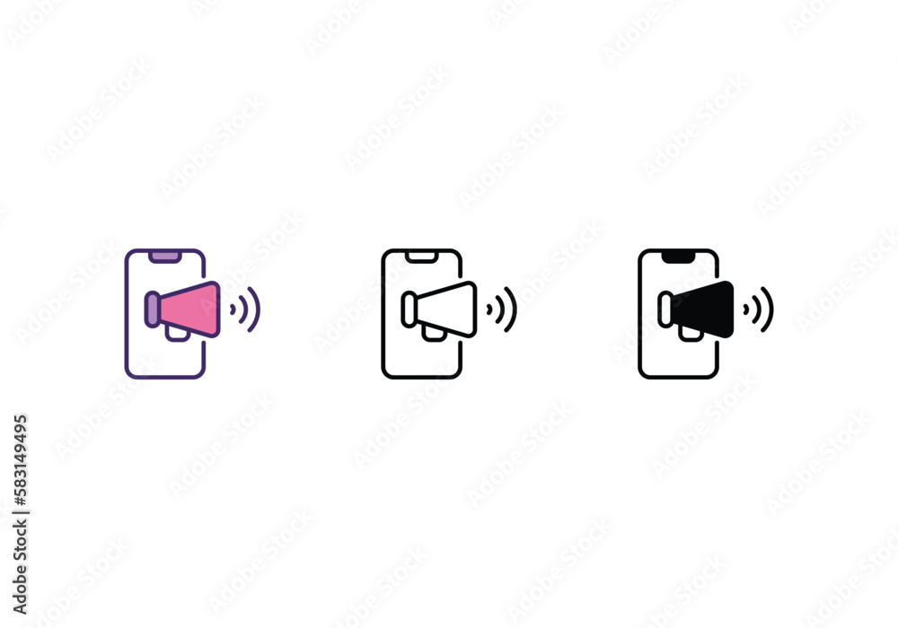 online marketing icons set with 3 styles, vector stock illustration online marketing icons set with 3 styles, vector stock illustration