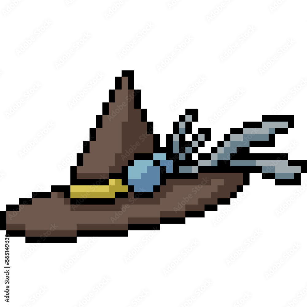 Obraz premium pixel art fancy wizard hat