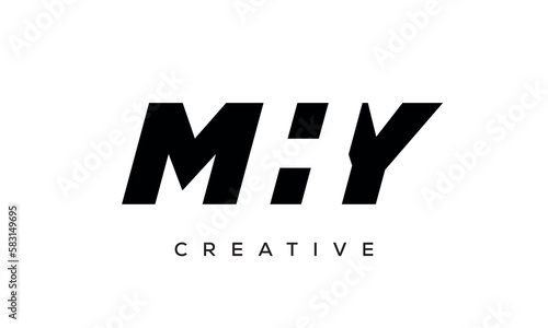 MHY letters negative space logo design. creative typography monogram vector 