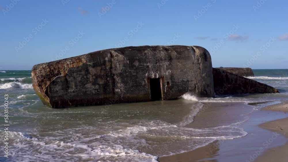 Ruins of an old building in the sea in Nationalpark Thy, Denmark Ruins of an old building in the sea in Nationalpark Thy, Denmark
