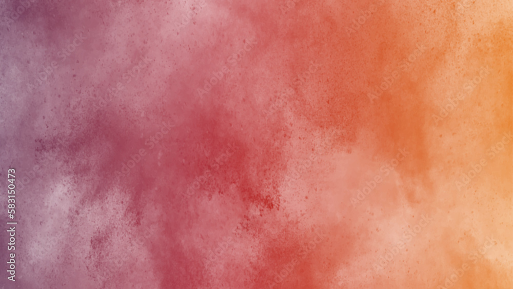 abstract watercolor background. red and yellow background. colorful sunrise or sunset colors in cloudy shapes. beautiful hues of orange and red in hand paint grunge texture design.
