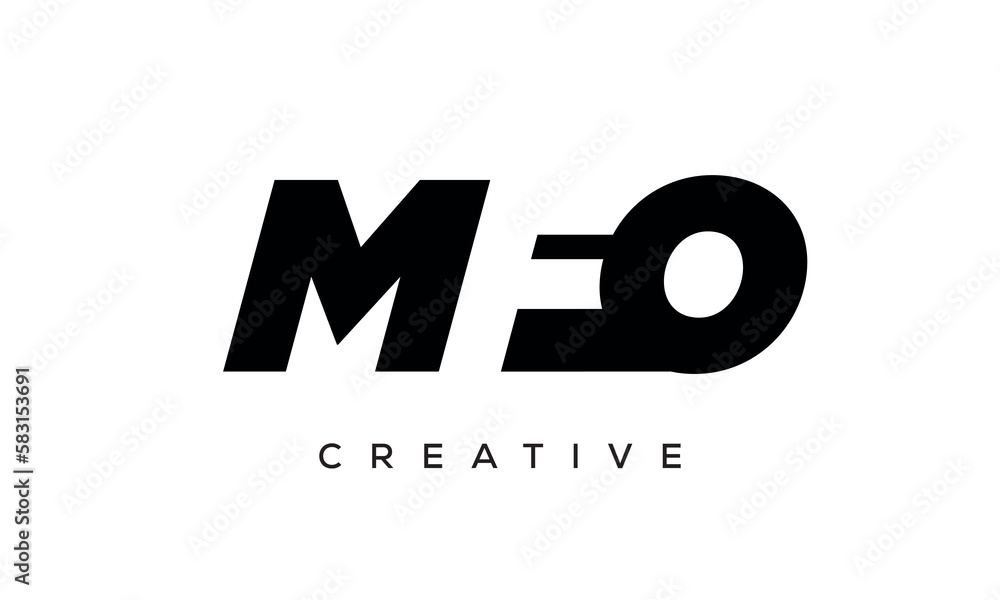 MFO letters negative space logo design. creative typography monogram vector MFO letters negative space logo design. creative typography monogram vector