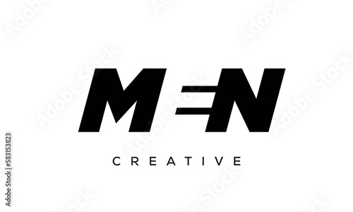 MEN letters negative space logo design. creative typography monogram vector 