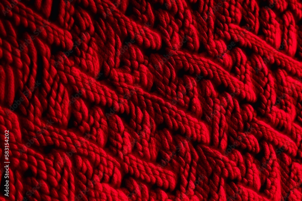 Realistic red knit texture. Seamless knitted pattern for background