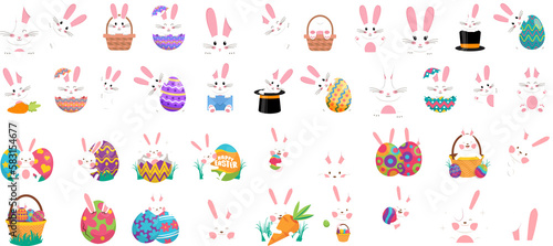 Canvas Print Easter rabbit, easter Bunny illustration.