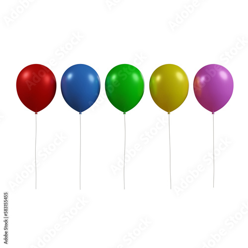 Colorful balloons. 3d rendering