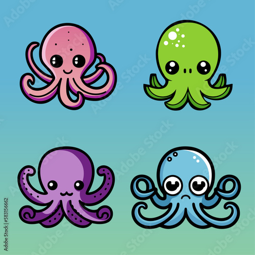 Wallpaper Mural Pieuvres mascottes cartoon collection Torontodigital.ca