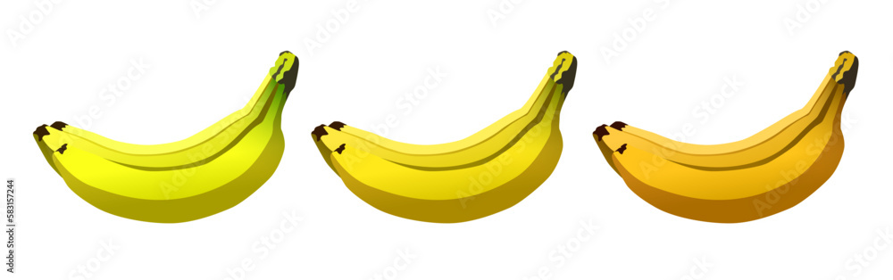 Bunch of bananas. Vector clipart isolated on white background.