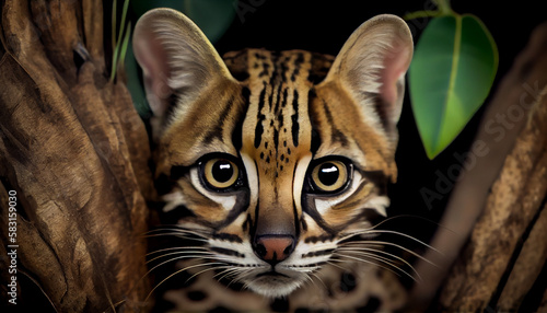 Animal nature feline mammal undomesticated cat animals in the wild bengal tiger ,generative AI