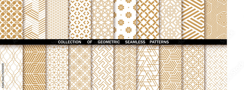 custom made wallpaper toronto digitalGeometric set of seamless gold and white patterns. Simpless vector graphics