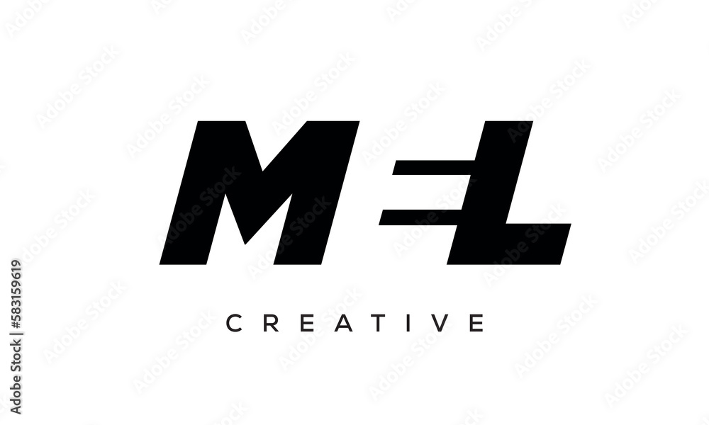 MEL letters negative space logo design. creative typography monogram vector MEL letters negative space logo design. creative typography monogram vector