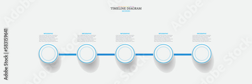business vector info graphic template. 5 phases modern time line diagram, modern presentation info graphic.Print