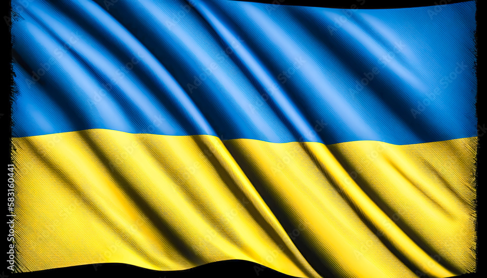 Wavy flag of Ukraine, a symbol of freedom, generative AI. Wavy flag of Ukraine, a symbol of freedom, generative AI.