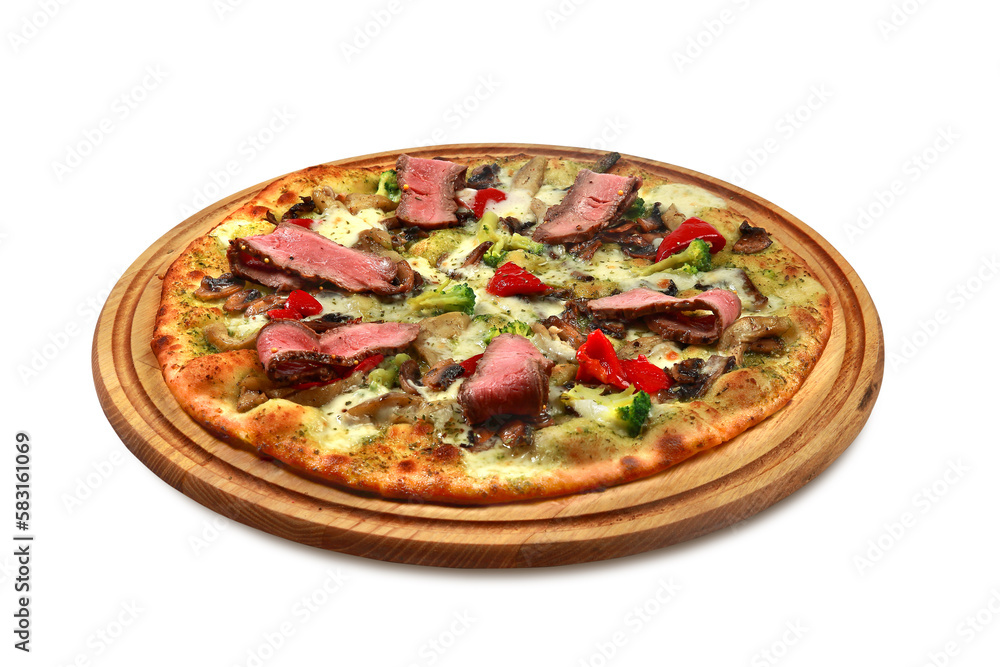 pizza on a white background