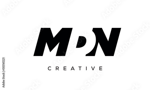 MDN letters negative space logo design. creative typography monogram vector 