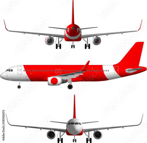 Passenger commercial airplane illustration vector sketch