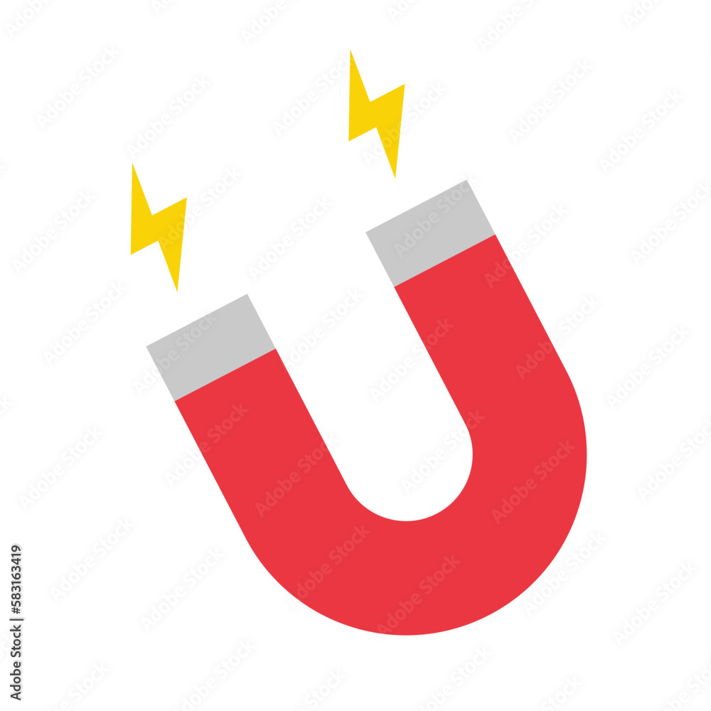 The power of attraction of magnet. Vector. The power of attraction of magnet. Vector.