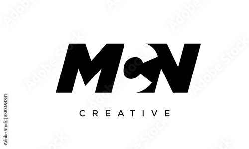 MCN letters negative space logo design. creative typography monogram vector	