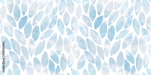 Watercolor leaves seamless vector pattern. foliage leaves background, textured jungle print