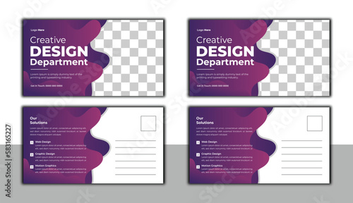 corporate business postcard design template. photo