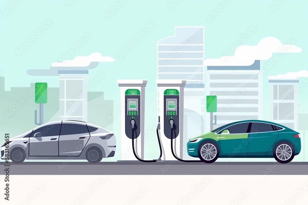 Electric vehicle charging stations for electric cars and charging stations for electric cars of