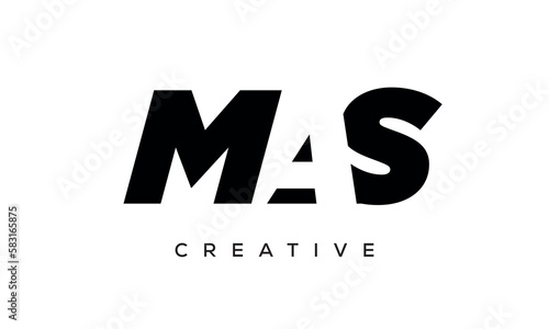 MAS letters negative space logo design. creative typography monogram vector 