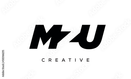 MZU letters negative space logo design. creative typography monogram vector 
