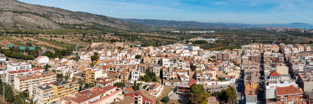 Panoramic View of Historic Town and Castle of Oropesa del Mar: A Journey Back in Time to Medieval Spain