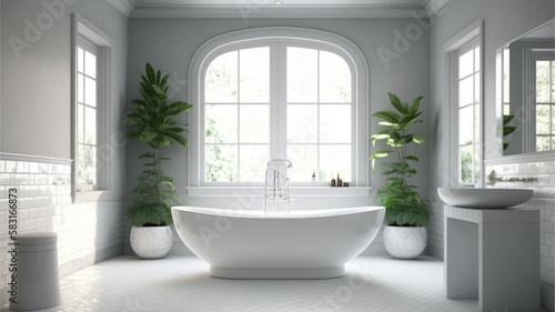 luxury apartment bathroom interior design by generative ai