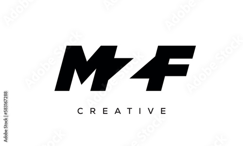MZF letters negative space logo design. creative typography monogram vector 