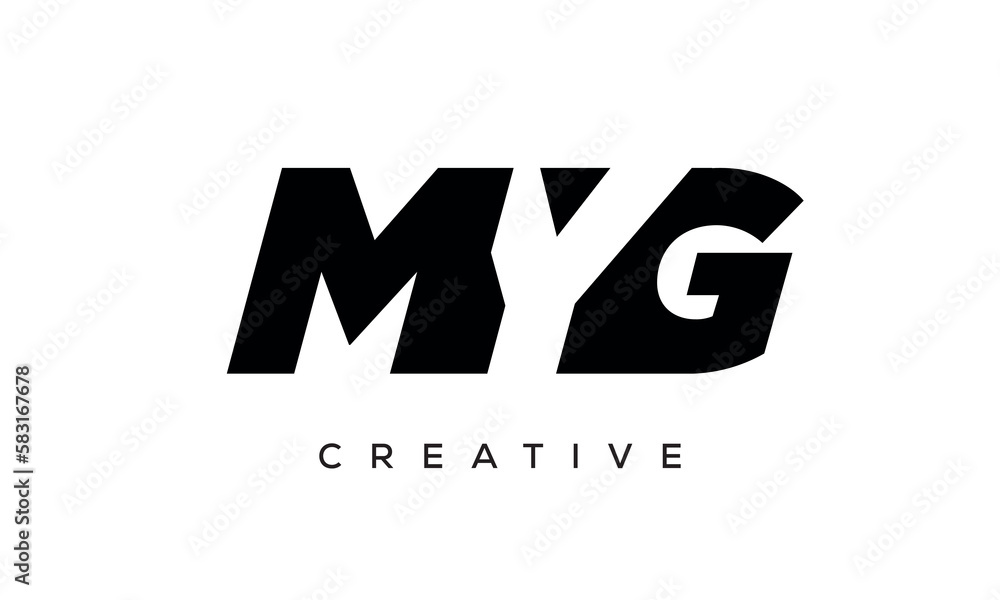 MYG letters negative space logo design. creative typography monogram vector MYG letters negative space logo design. creative typography monogram vector
