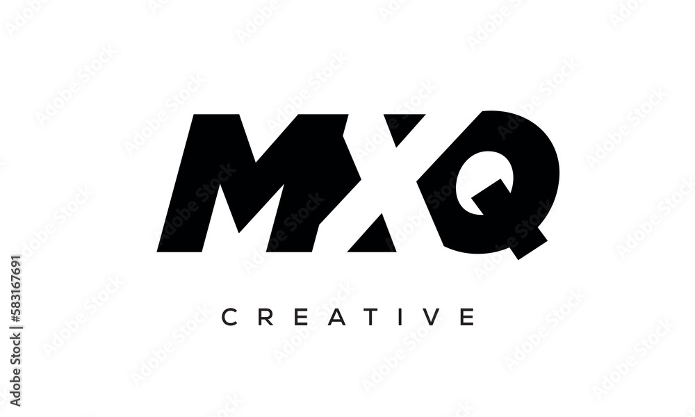 MXQ letters negative space logo design. creative typography monogram vector	