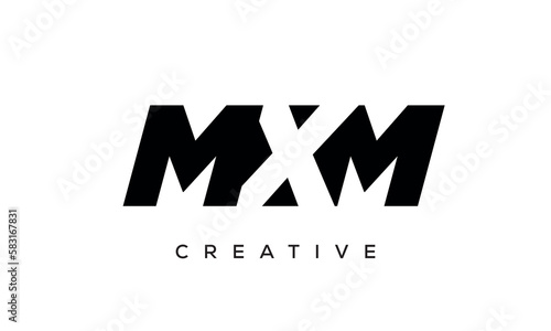 MXM letters negative space logo design. creative typography monogram vector	