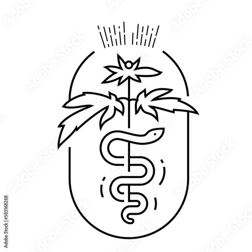 Cannabis Branch and Snake Logo