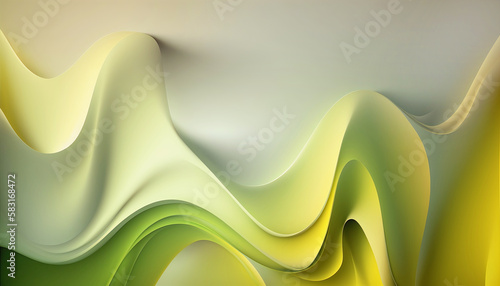Abstract green waves background with copyspace.AI generated.