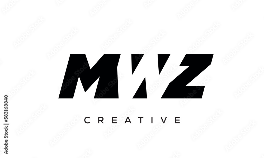 MWZ letters negative space logo design. creative typography monogram vector	