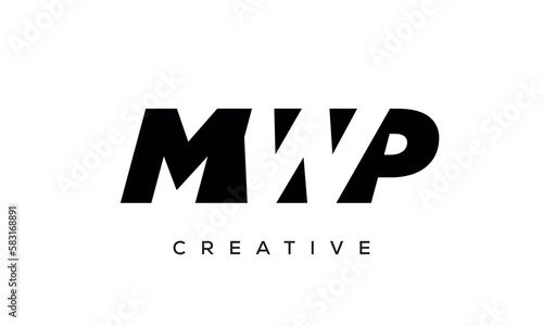 MWP letters negative space logo design. creative typography monogram vector 