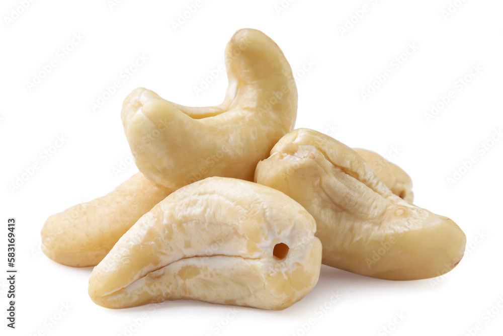 Cashew nuts close-up on a white. Isolated Cashew nuts close-up on a white. Isolated
