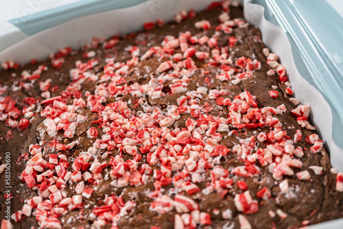 Peppermint brownies from a box mix