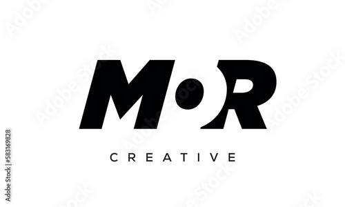 MOR letters negative space logo design. creative typography monogram vector	
