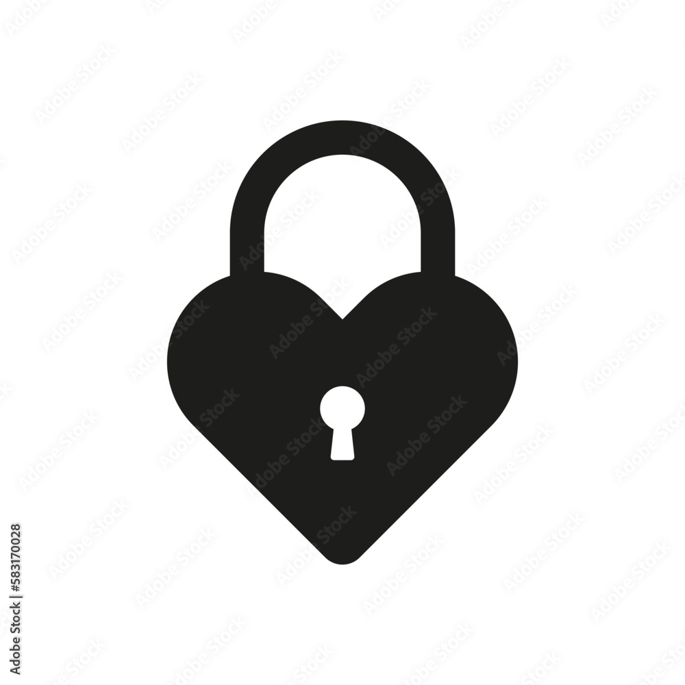 Heart lock icon simple design Heart lock icon simple design