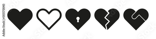 Heart icon set. Different hearts icons