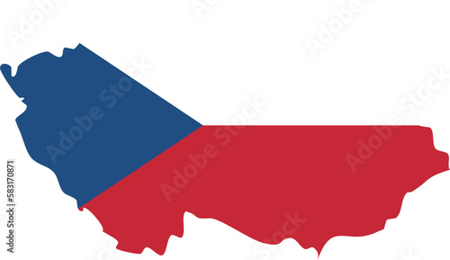 Czech republic map with national flag.