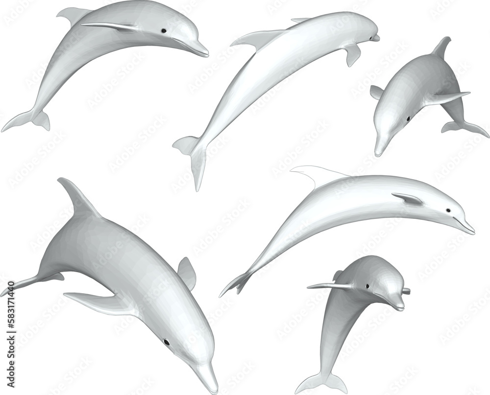 Fototapeta premium sketch vector illustration of sea dolphin fish