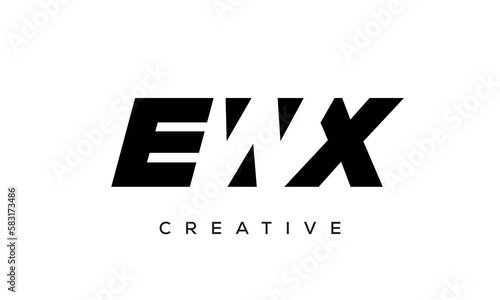 EWX letters negative space logo design. creative typography monogram vector 