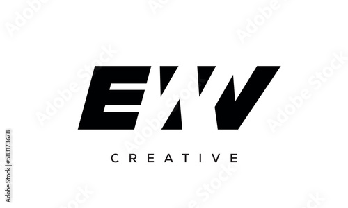 EWV letters negative space logo design. creative typography monogram vector 