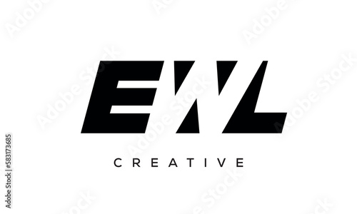 EWL letters negative space logo design. creative typography monogram vector 